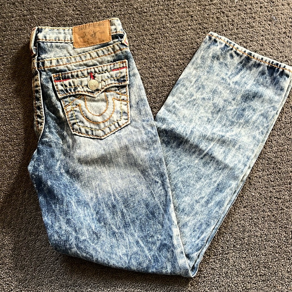 True religion jeans youth 14 acid wash